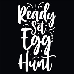 Happy easter egg hunt bunny typography tshirt design 