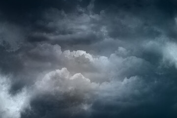 Fototapeta na wymiar Background of dark clouds before thunder storm