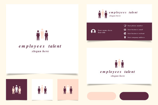 Employees talent logo design with editable slogan. Branding book and business card template.