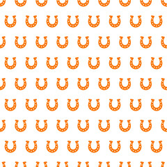 Seamless pattern with orange horseshoe