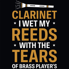 Clarinets typography tshirt design 