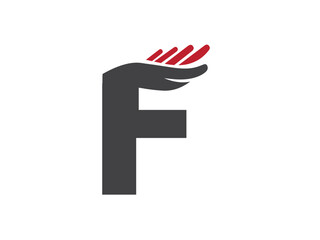  creative F  and hand logo icon Vector graphics  illustration 