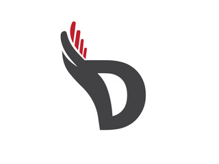  creative D and hand logo icon Vector graphics  illustration 