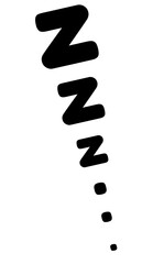 Zzz sleep snore text vector icon. Night sleepy noise sound illustration. Black simple sign for comics isolated on white background.