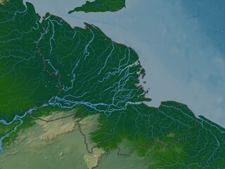 Delta Amacuro, Venezuela. Physical. No legend