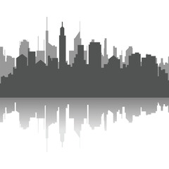 Fototapeta na wymiar Night town skyline or black city buildings isolated on white background. Urban cityscape silhouettes vector illustration