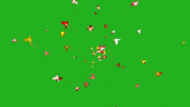 Animated Birds  Flying And Flapping  Around Green Screen Effect