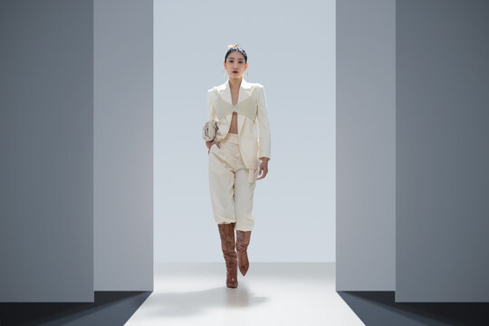 Fashion models on fashion runways