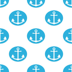 vector seamless pattern of cartoon ship anchors