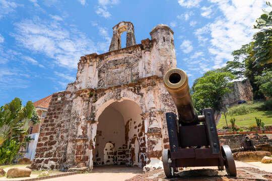 A famosa Fortress melaka. The remaining part of the ancient fortress of malacca, Malaysia