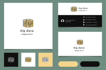 Big data logo design with editable slogan. Branding book and business card template.