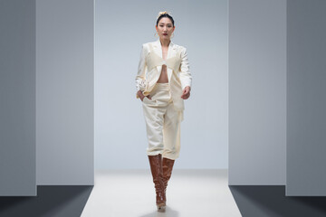 Fashion models on fashion runways