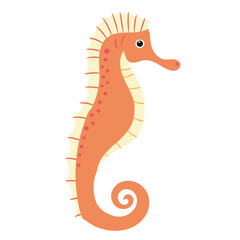 seahorse on white background, vector