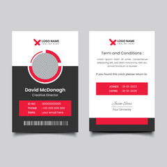 Business id card design employee identity card