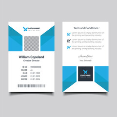 Front and back id badge template