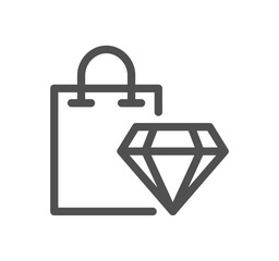 Diamond related icon outline and linear vector.