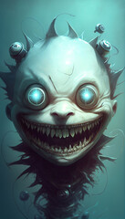 Naklejka premium Scary monster from nightmares. Generative AI