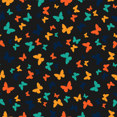 Seamless pattern with colorful butterfly
