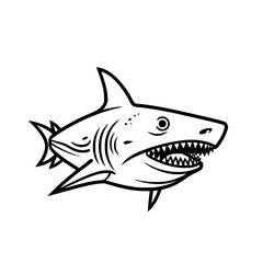 Obraz premium Shark vector illustration isolated on transparent background