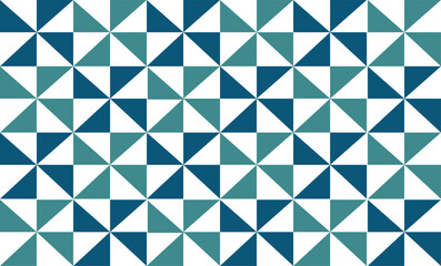 Obraz premium abstract triangle geometric blue and green background patch work seamless repeat style, replete image design for fabric printing