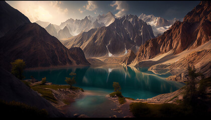 Pakistan lake_in the mountains