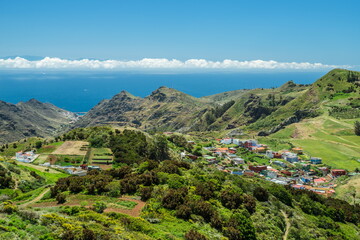 Fototapeta na wymiar View on Tenerife island from Anaga Rural Park road.