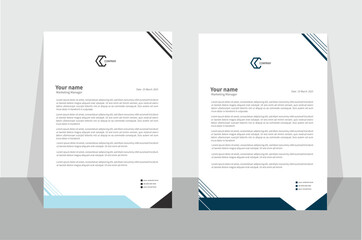 Minimalist concept business style letterhead template design. Professional & modern letterhead template design with geometric shapes. Vector graphic