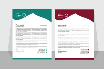 Minimalist concept business style letterhead template design. Professional & modern letterhead template design with geometric shapes. Vector graphic