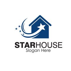 star house logo design concept