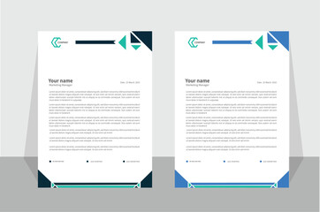 Minimalist concept business style letterhead template design. Professional & modern letterhead template design with geometric shapes. Vector graphic