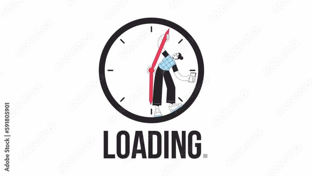 Fototapete spend time online loader animation. excessive screen time. flash message 4k video footage. isolated 