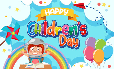 Obraz na płótnie Canvas Happy children's day banner