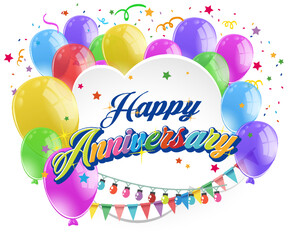 Happy Anniversary message for banner or poster design