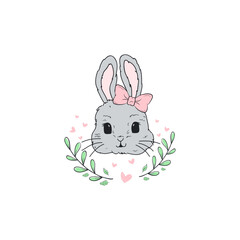 easter bunny with flowers