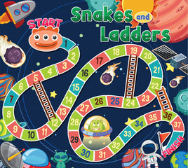 Snakes and ladders game template © brgfx