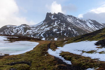 Volcanic crater landscape in Iceland