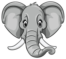 Cute Elephant In Cartoon Style