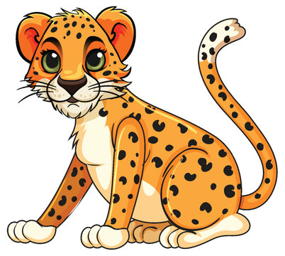 Baby Cheetah Cartoon Character