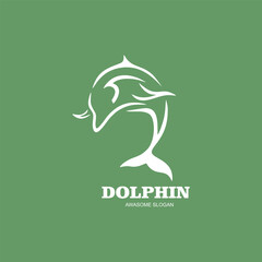 Free vector design logo dolphin icon character illustration