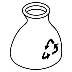 Conceptual flat design icon of flask recycling 