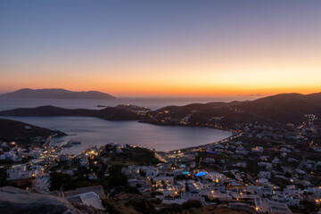 Island sea and city view Ios, Greece 