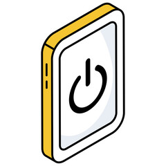 An icon design of mobile shutdown 