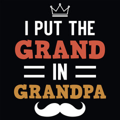 Naklejka na ściany i meble Grandpa or dad typography graphics tshirt design 