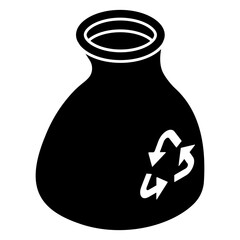Conceptual flat design icon of flask recycling 