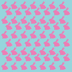 Spring Colorful Pattern, Texture, Background with Bunnies