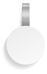 Round wobbler. Blank white plastic tag template