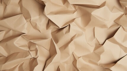 Crumpled brown paper background. Texture of crumpled paper.Generative Ai