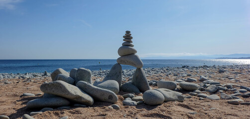 Steinm&auml;nnchen am Plage du D&eacute;barquement - Cote d'Azur in Frankreich