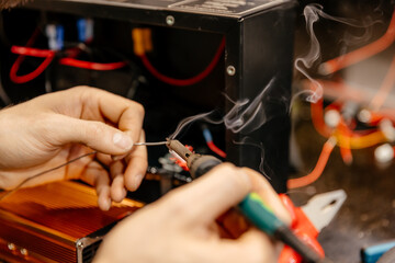  the process of manufacturing, mounting and soldering electrical elements for the creation of various electronic equipment for solar systems, energy storage batteries and power banks