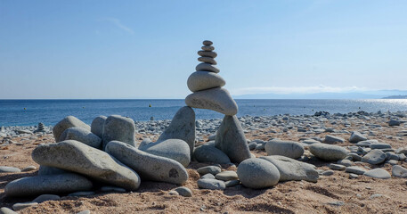 Steinm&auml;nnchen am Plage du D&eacute;barquement - Cote d'Azur in Frankreich